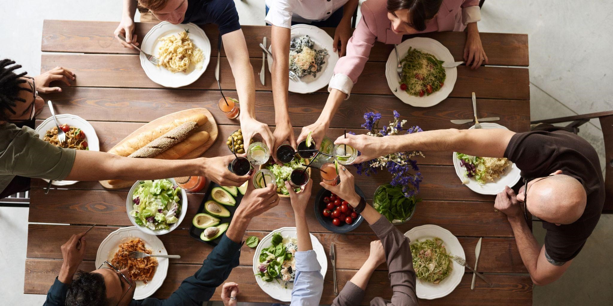 Group Dinner at sober living